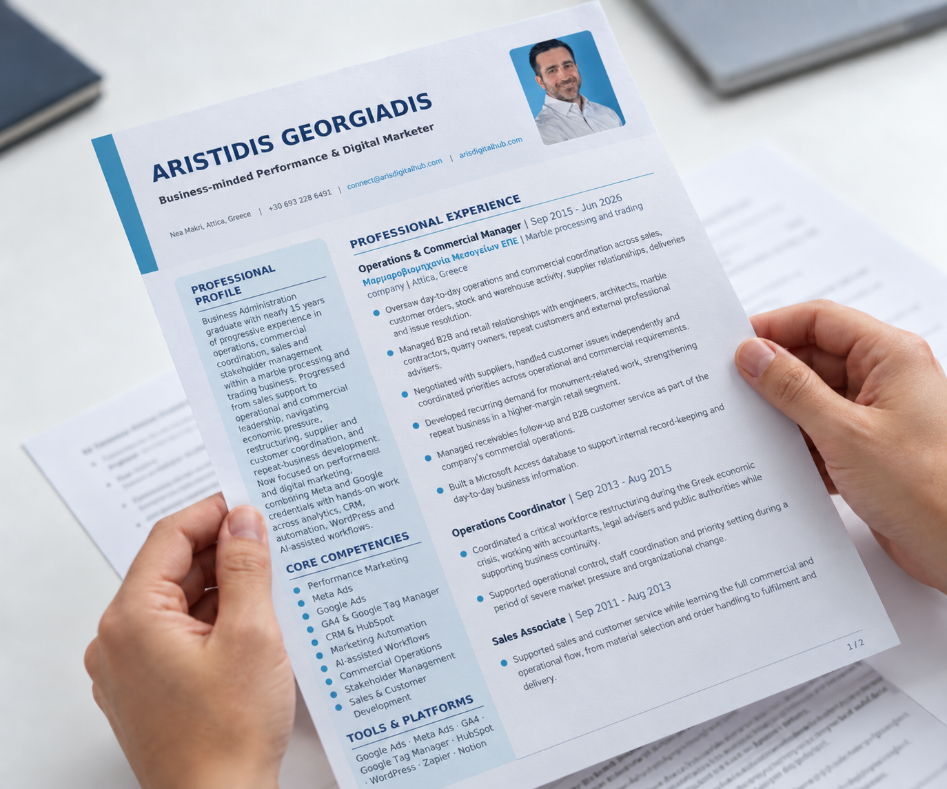 Editorial portfolio board με projects, εργαλεία και business εφαρμογές